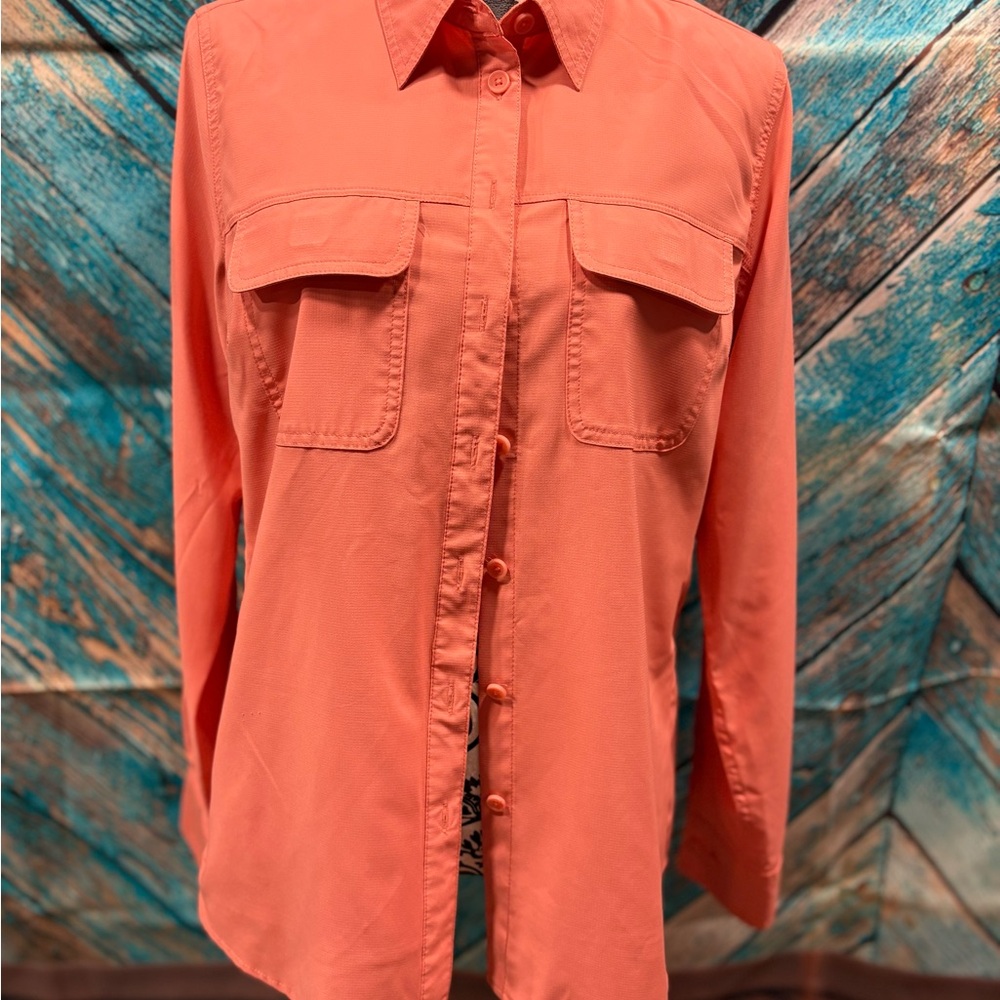 Women's Coral Button Down Shirt